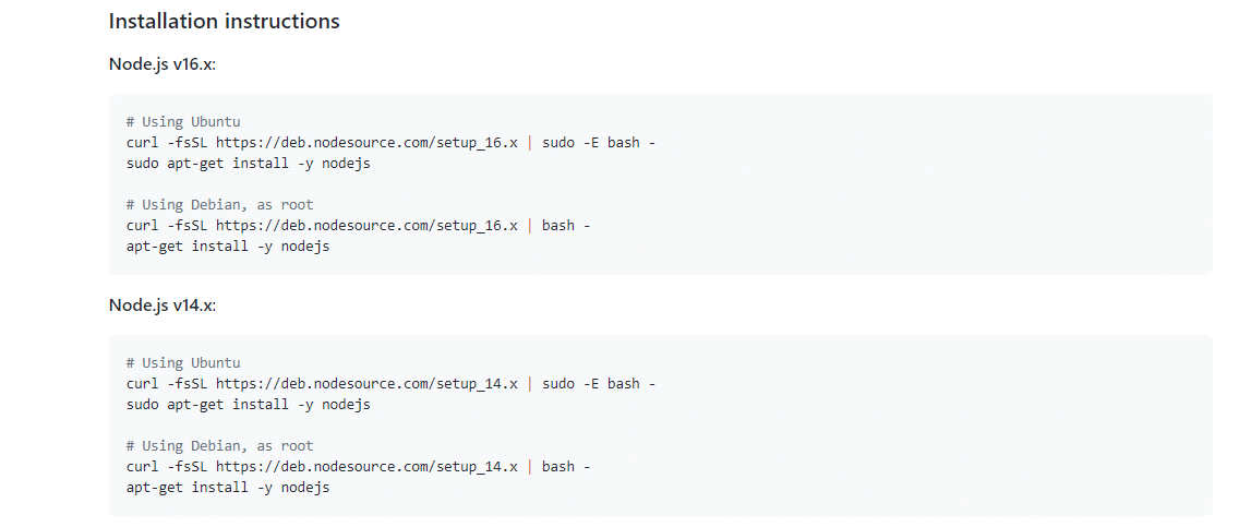 پیدا کردن فایل نصبی برای Node.js