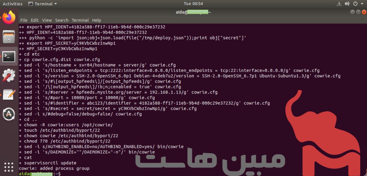 config cowrie on Modern Honey Network