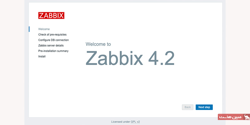 صفحه خوش آمدگویی zabbix