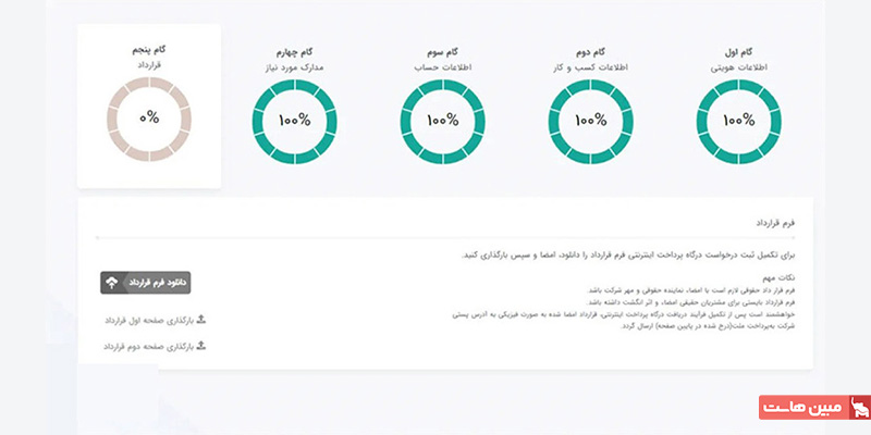ثبت نهایی درخواست درگاه پرداخت به پرداخت ملت