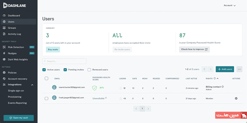 پسورد منیجر Dashlane