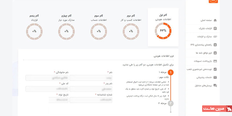 اطلاعات کاربری برای دریافت درگاه پرداخت ملت 