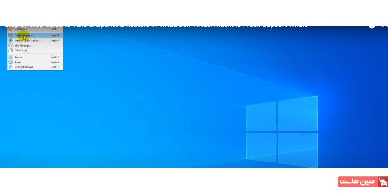باز کردن پنجره Snapshots در VirtualBox 