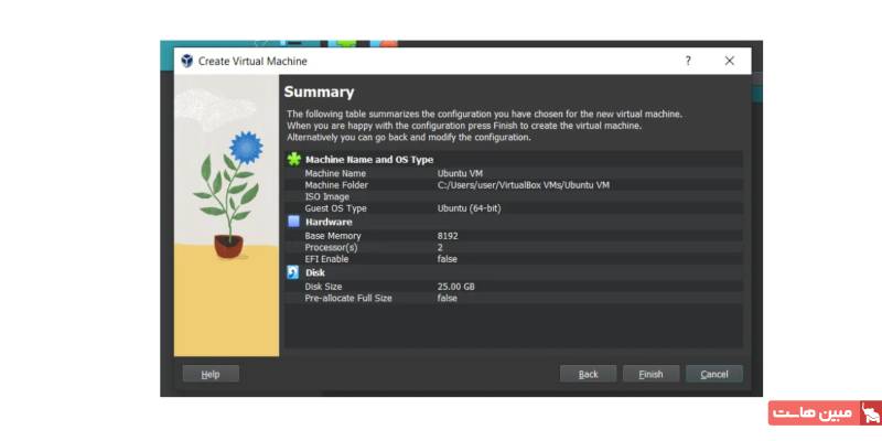 تکمیل مراحل نصب ماشین مجازی
