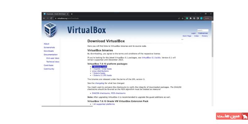 مرحله اول: نصب VirtualBox