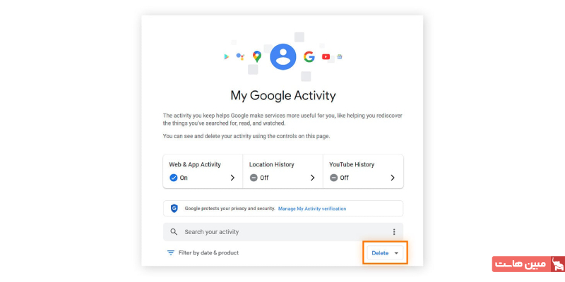 حذف تاریخچه از حساب کاربری گوگل (My Activity)