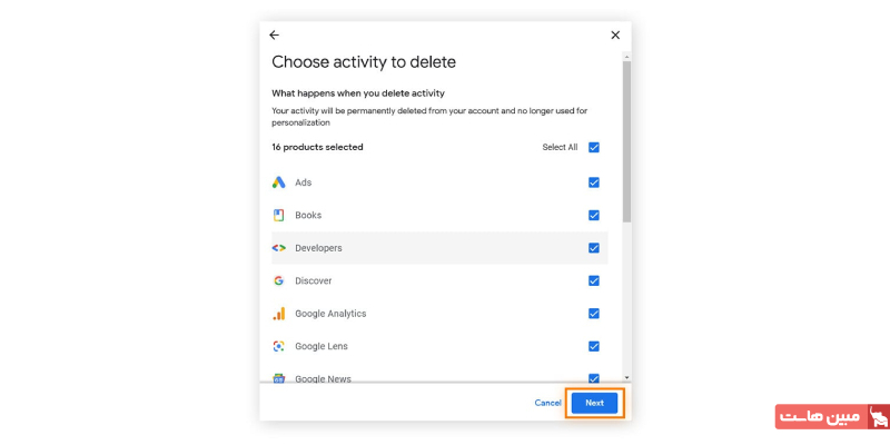 حذف تاریخچه از حساب کاربری گوگل (My Activity)