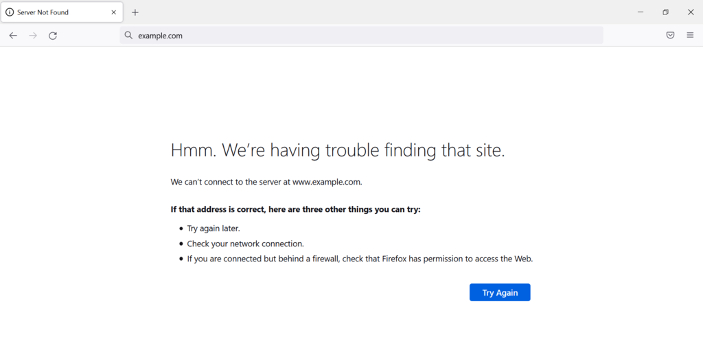 ظاهر خطای DNS_PROBE_FINISHED_NXDOMAIN در مرورگرهای دیگر