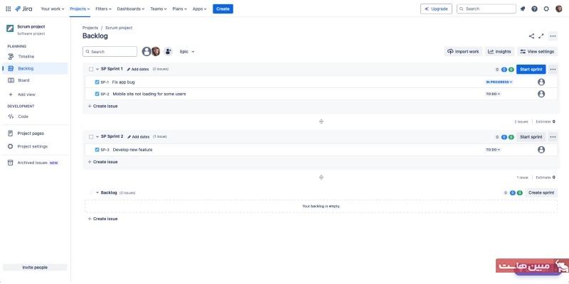 جیرا بکی از برترین ابزارهای مدیریت پروژه