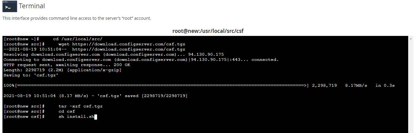 راهنمای گام به گام نصب فایروال csf در whm