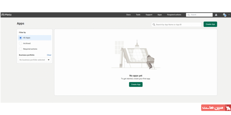 ایجاد و پیکربندی برنامه واتساپ در متا ۱