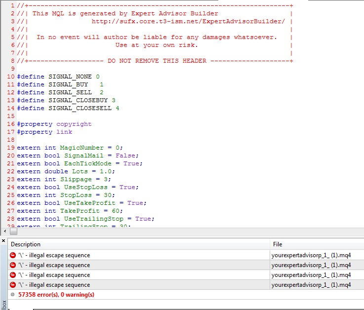 بررسی ارورهای اسکریپت متاتریدر نوشته شده