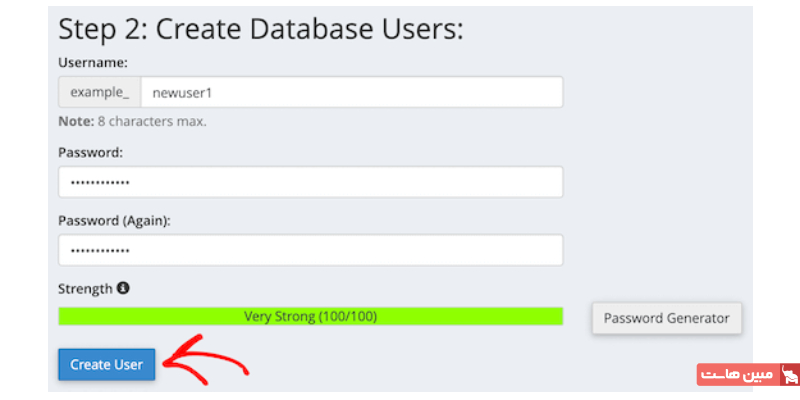 بخش افزودن کاربر جدید به MySQL