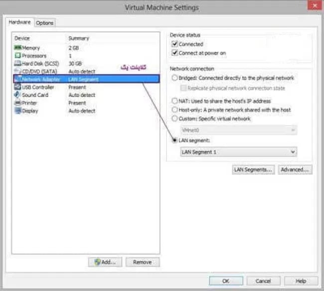 بخش client lan segment