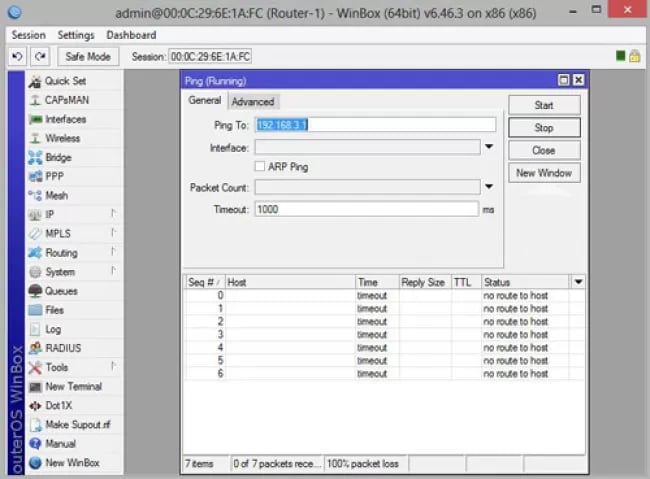 پینگ گرفتن IP