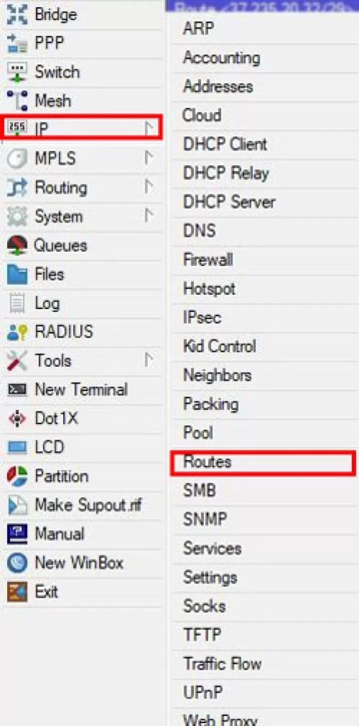 انتخاب گزینه IP