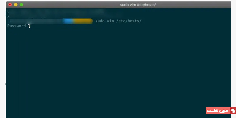 باز کردن فایل hosts در ویرایشگر vim در مک