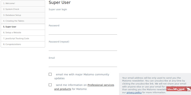 تنظیمات اکانت مدیر