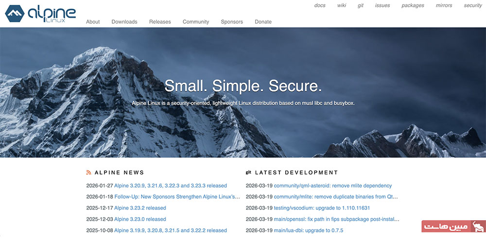 سیستم عامل برای داکر لینوکس Alpine