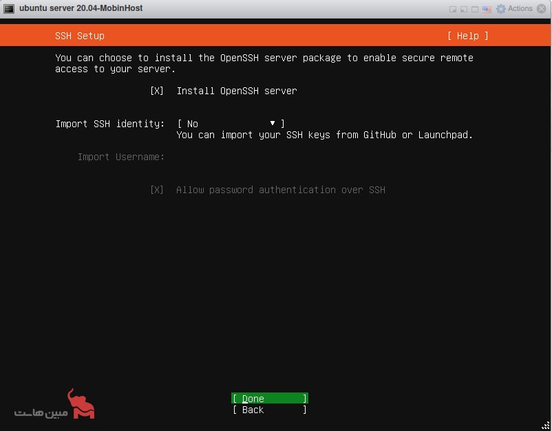 Install OpenSSH Server