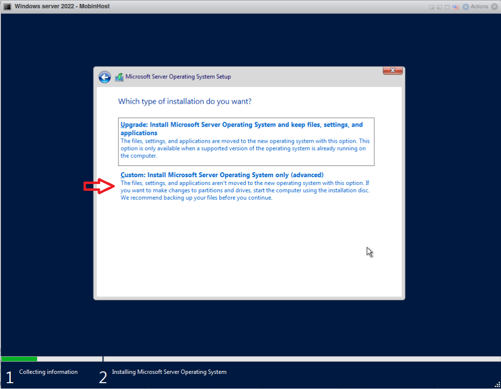 Install Microsoft Server Operating System Only