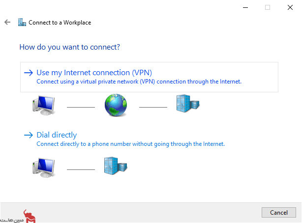 Use my Internet connection (VPN)